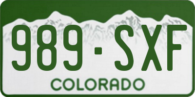 CO license plate 989SXF
