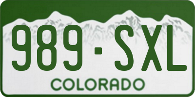 CO license plate 989SXL
