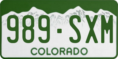 CO license plate 989SXM