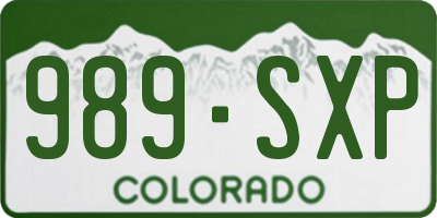 CO license plate 989SXP