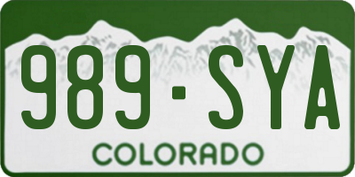 CO license plate 989SYA