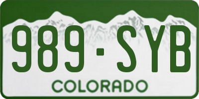 CO license plate 989SYB