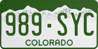CO license plate 989SYC