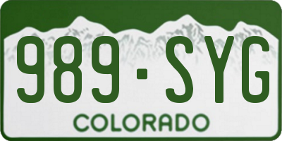 CO license plate 989SYG