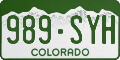 CO license plate 989SYH