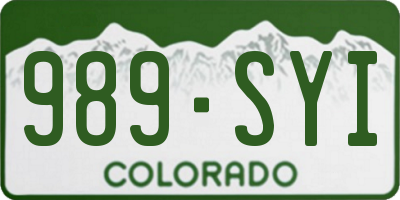 CO license plate 989SYI