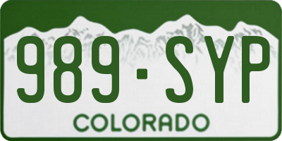 CO license plate 989SYP