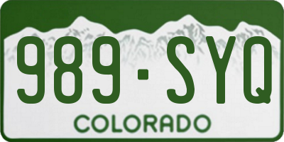 CO license plate 989SYQ