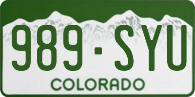 CO license plate 989SYU
