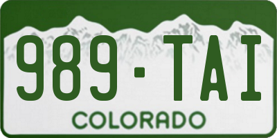 CO license plate 989TAI