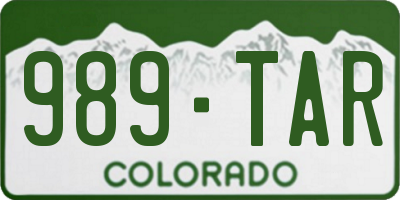 CO license plate 989TAR