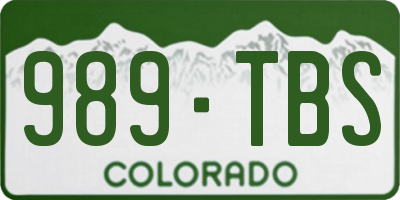 CO license plate 989TBS