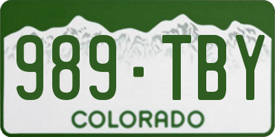 CO license plate 989TBY