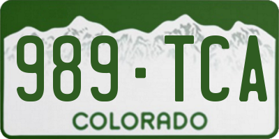 CO license plate 989TCA