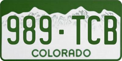 CO license plate 989TCB