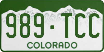 CO license plate 989TCC