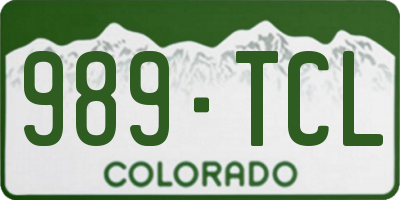 CO license plate 989TCL