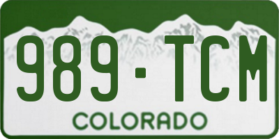 CO license plate 989TCM