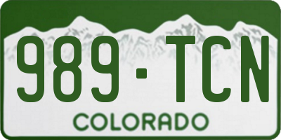 CO license plate 989TCN