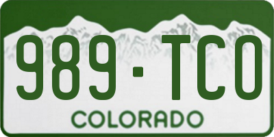 CO license plate 989TCO
