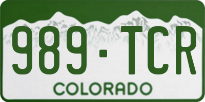 CO license plate 989TCR