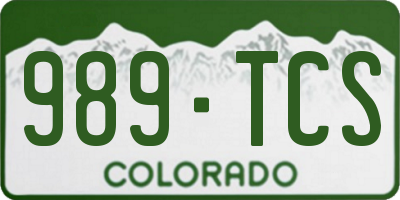CO license plate 989TCS