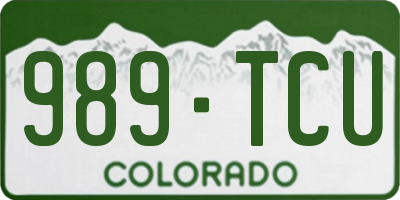 CO license plate 989TCU