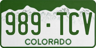 CO license plate 989TCV