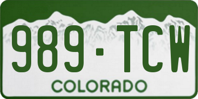 CO license plate 989TCW