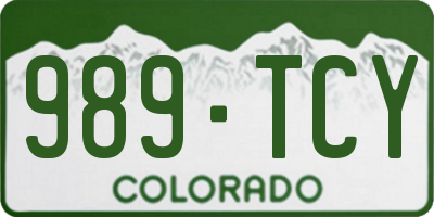 CO license plate 989TCY