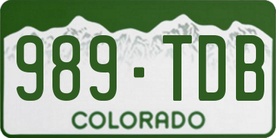 CO license plate 989TDB