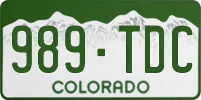 CO license plate 989TDC