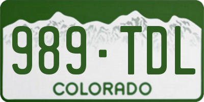 CO license plate 989TDL
