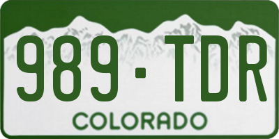 CO license plate 989TDR