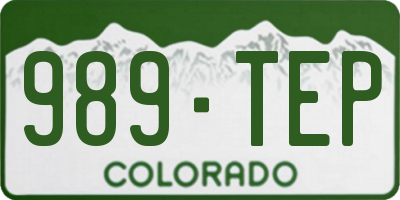 CO license plate 989TEP