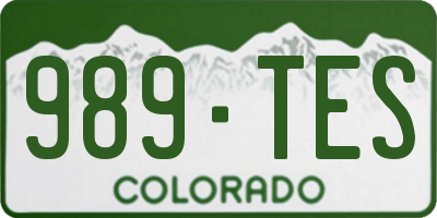 CO license plate 989TES