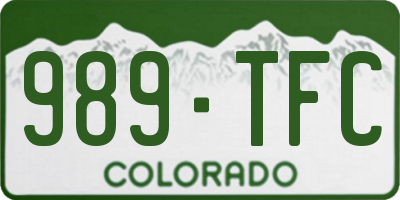 CO license plate 989TFC