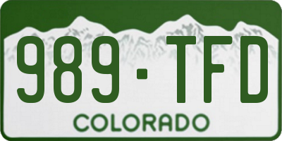 CO license plate 989TFD