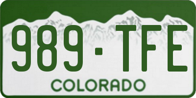 CO license plate 989TFE