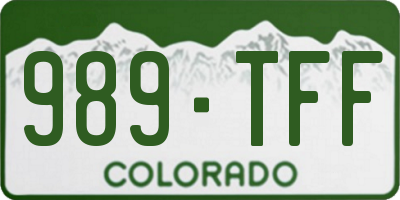 CO license plate 989TFF