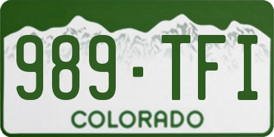 CO license plate 989TFI