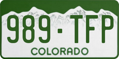 CO license plate 989TFP