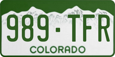 CO license plate 989TFR