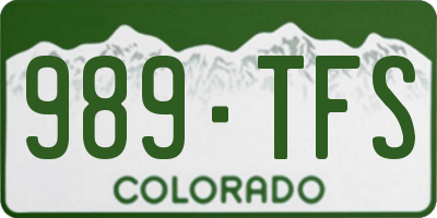 CO license plate 989TFS