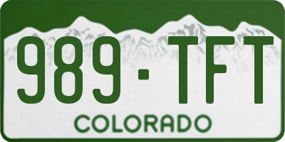 CO license plate 989TFT