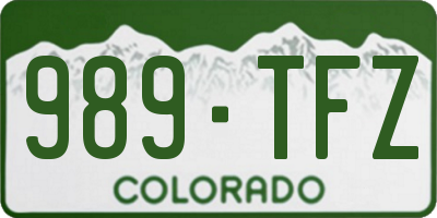 CO license plate 989TFZ