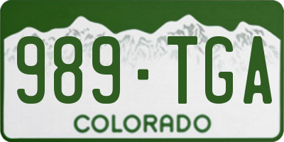 CO license plate 989TGA