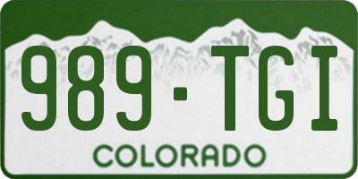 CO license plate 989TGI