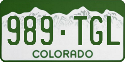 CO license plate 989TGL