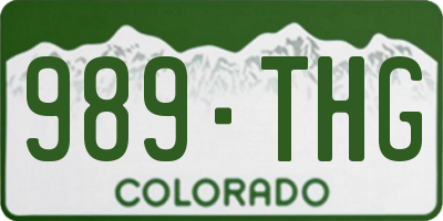 CO license plate 989THG